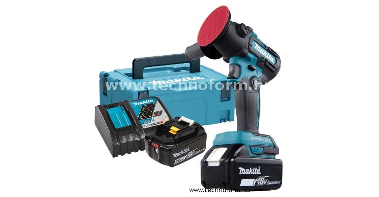 makita dpv300rtj akkus csiszoló-polírozó 18v 75mm 2x5.0ah li-ion akkumulátorral és töltővel