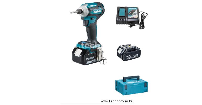 makita dtd172rtj akkus ütvecsavarozó 1/4" 180nm 18v 2x5,0ah akkuval makpack kofferben
