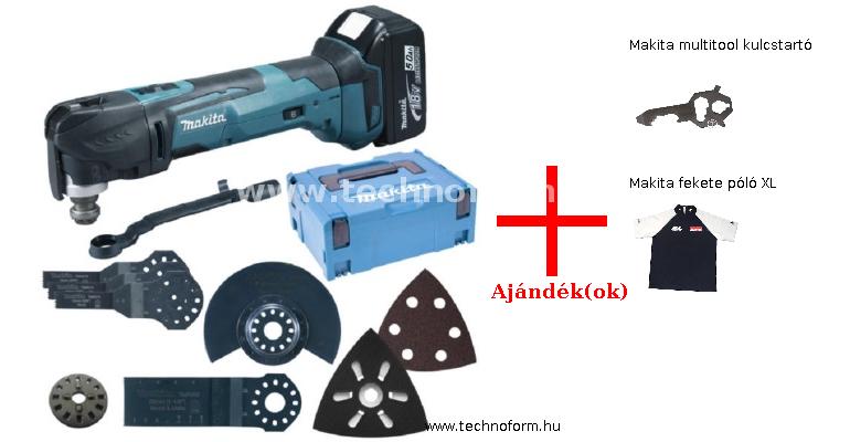makita dtm51rtjx4 akkus multifunkciós gép 18v 2x5.0ah li-ion akkukkal makpacben + tartozékok + ajándékok