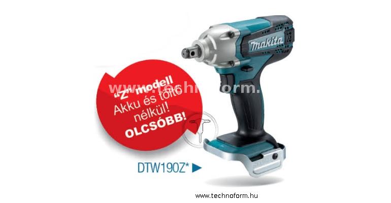 makita dtw190z akkus ütvecsavarozó 1/2" 190nm 18v akku és töltő nélkül