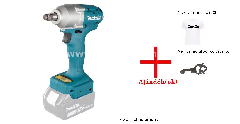 makita dtwa260z akkus ütvecsavarozó 1/2" 260nm 18v lxt program! akku és töltő nélkül + ajándékok