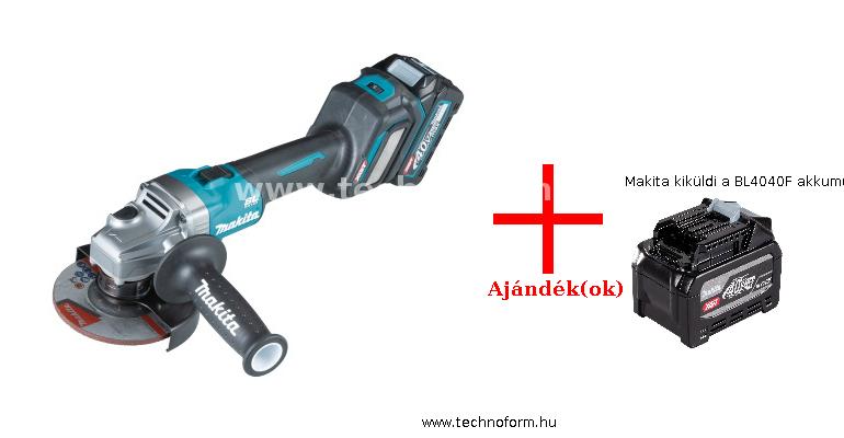makita ga026gm201 akkus sarokcsiszoló 125mm 40v xgt 2x4,0ah akkukkal kofferben