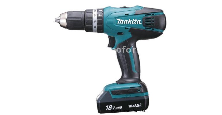 makita hp457dwe akkus ütvefúró-csavarbehajtó 42nm 18v 2x1.3ah li-ion g akkumulátorral