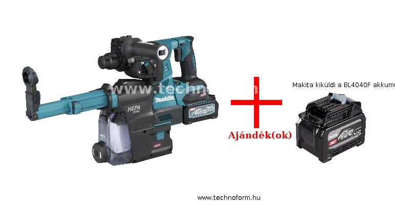 makita hr001gm204 akkus fúrókalapács sds+ 2,8j 40v 2x4,0ah xgt akkuval + makita kiküldi a bl4040f akkumulátort
