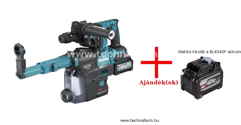 makita hr002gd203 akkus fúrókalapács sds+ 2,9j 40v 2x2,5ah xgt akkuval makpack kofferben + makita kiküldi a bl4040f akkumulátort