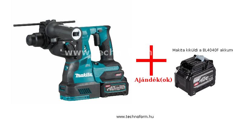 makita hr003gd201 akkus fúrókalapács sds+ 2,8j 40v 2x2,5ah xgt akkuval makpack kofferben + makita kiküldi a bl4040f akkumulátort