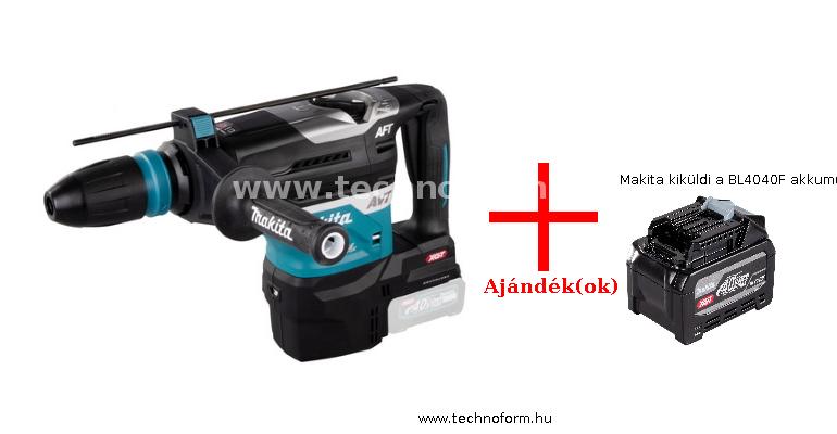 makita hr005gz01 akkus fúró-vésőkalapács sds-max 8,0j 40v xgt akku és töltő nélkül + makita kiküldi a bl4040f akkumulátort