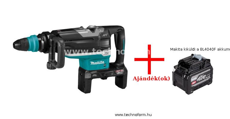makita hr006gz akkus fúró-vésőkalapács sds-max 21,4j 2x40v xgt akku és töltő nélkül + makita kiküldi a bl4040f akkumulátort