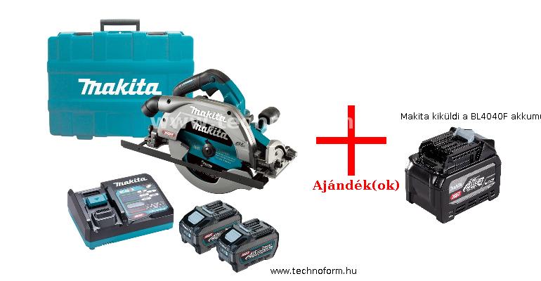 makita hs009gt201 akkus körfűrész 40v 235mm tárcsával xgt 2x5,0ah akkuval kofferben + makita kiküldi a bl4040f akkumulátort