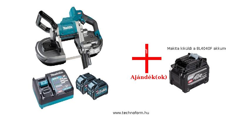 makita pb002gm201 akkus szalagfűrész 127mm 40v 2x4,0ah li-ion + makita kiküldi a bl4040f akkumulátort