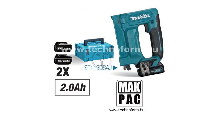 makita st113dsaj akkus tűzőgép 12v 2x2.0ah li-ion akku + makpac koffer