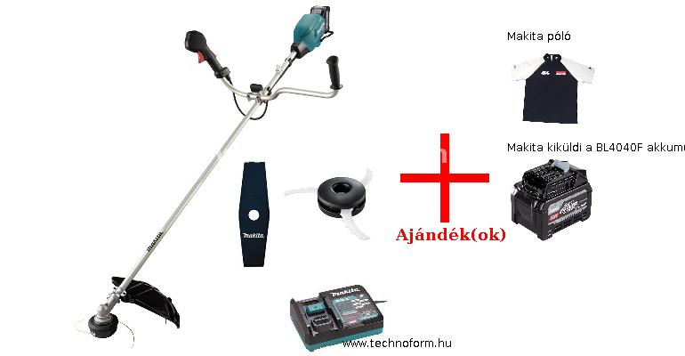makita ur006gm101 akkus fűkasza 1.34le szarv-markolattal 40v 1x4,0ah xgt akkuval + ajándékok