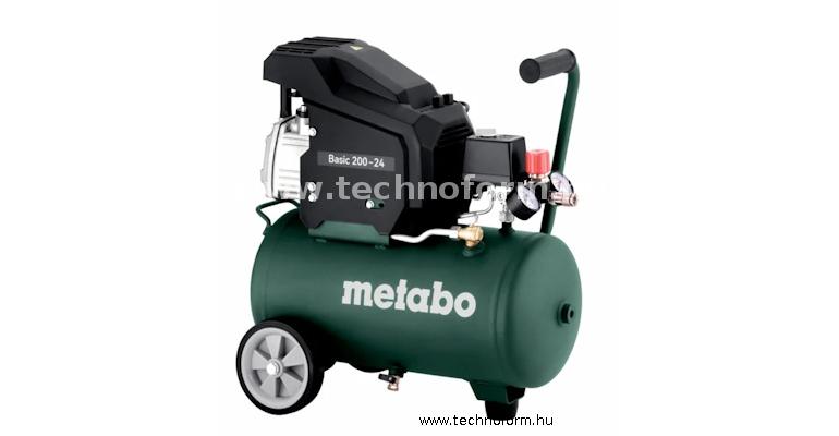 metabo basic200-24 kompresszor 8 bar 1200w 24l tartállyal - 601522000