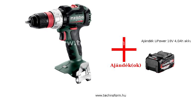 metabo bs18ltblq-840 akkus fúró-csavarozó 75 nm 18v akku és töltő nélkül kofferban + ajándék lipower 18v 4,0ah akkumulátor - 602134840