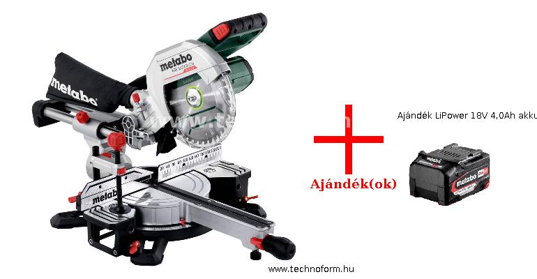 metabo kgs 18 ltx bl 216 -850 akkus gérvágó 18v 216mm körfűrészlappal akku és töltő nélkül + ajándék lipower 18v 4,0ah akkumulátor - 614216850