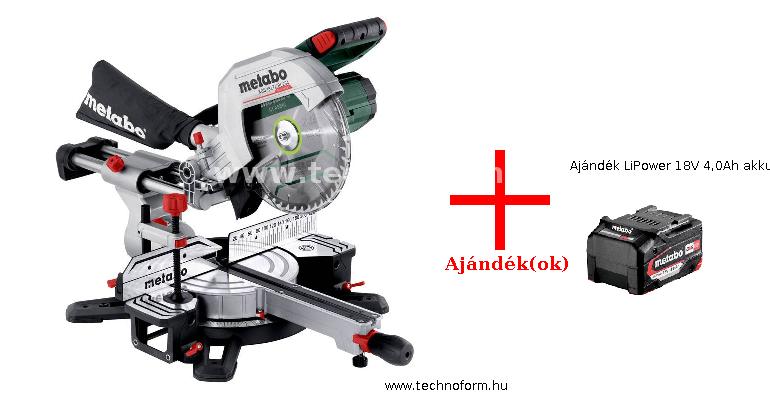 metabo kgs18ltxbl254-850 akkus gérvágó 18v 254mm körfűrészlappal akku és töltő nélkül + ajándék lipower 18v 4,0ah akkumulátor - 614254850