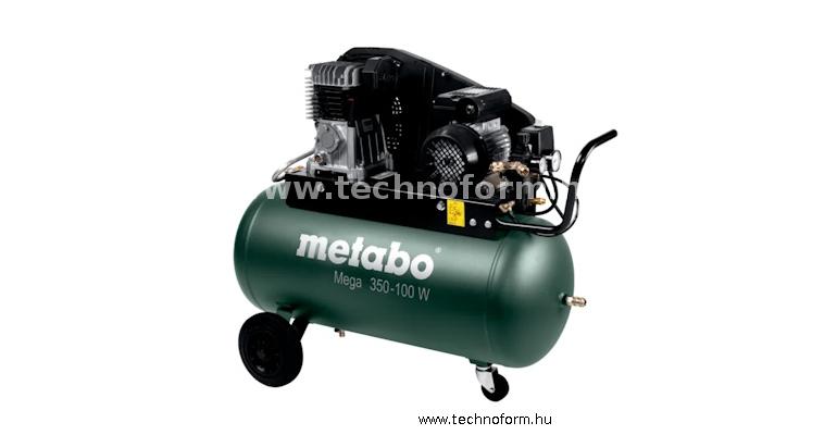 metabo mega350-100w kompresszor 10 bar 2200w 90l tartály 3 fázisú motorral - 601538000