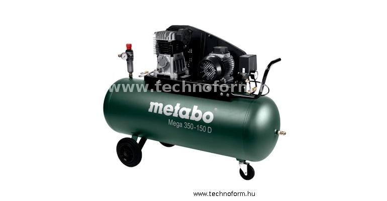 metabo mega350-150d kompresszor 10 bar 2200w 150l tartály 3 fázisú motorral - 601587000