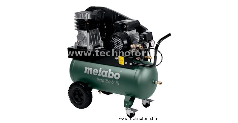 metabo mega350-50w kompresszor 10 bar 2200w 50l tartály 3 fázisú motorral - 601589000