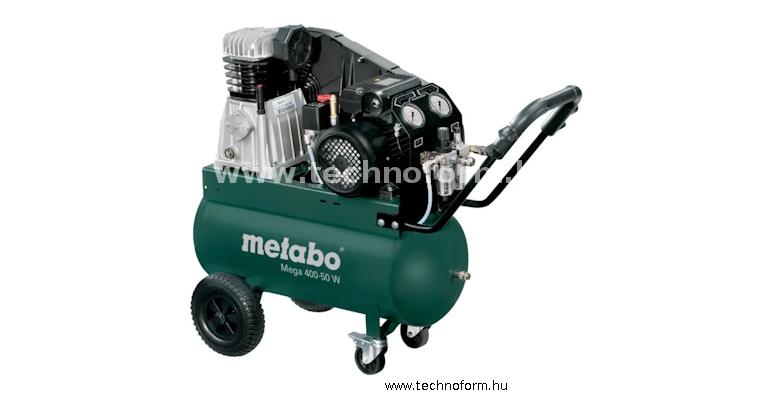 metabo mega400-50w kompresszor 10 bar 2200w 50l tartály - 601536000
