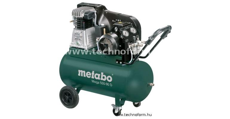 metabo mega550-90d kompresszor 11 bar 3000w 90l tartály 3 fázisú motorral - 601540000