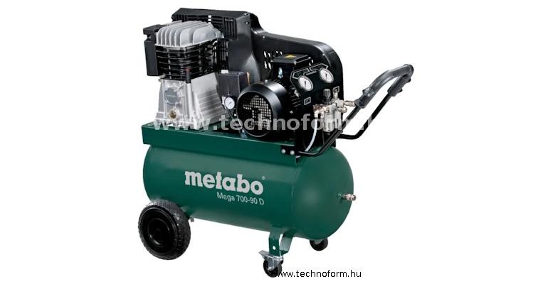 metabo mega700-90d kompresszor 11 bar 4000w 90l tartály 3 fázisú motorral - 601542000