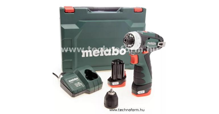 metabo powermaxxbs12-500 akkus fúró-csavarozó 12v 2x2,0ah akkuval - 601036500
