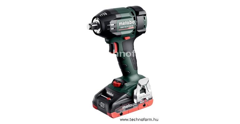 metabo ssw18ltxbl550-800 akkus ütvecsavarbehajtó 1/2" 550nm 18v 2x4,0ah-s lihd akku és töltő metabox-ban - 602404800