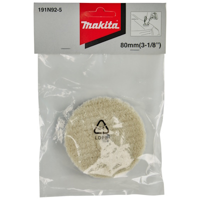 Makita 191N92-5 Tépőzáras gyapjú polírsapka 80mm