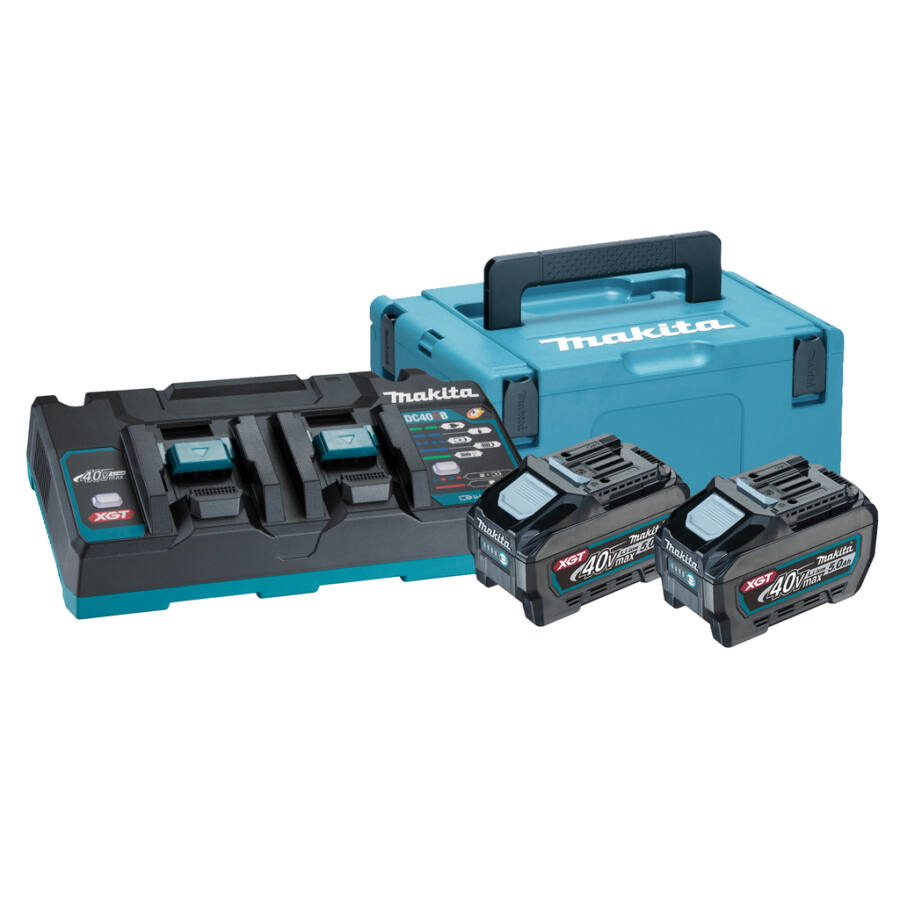 Makita 191U13-9 Akku-szett MAKPAC-ban 2db 40V 5.0Ah akku + 1db DC40RB dupla töltő