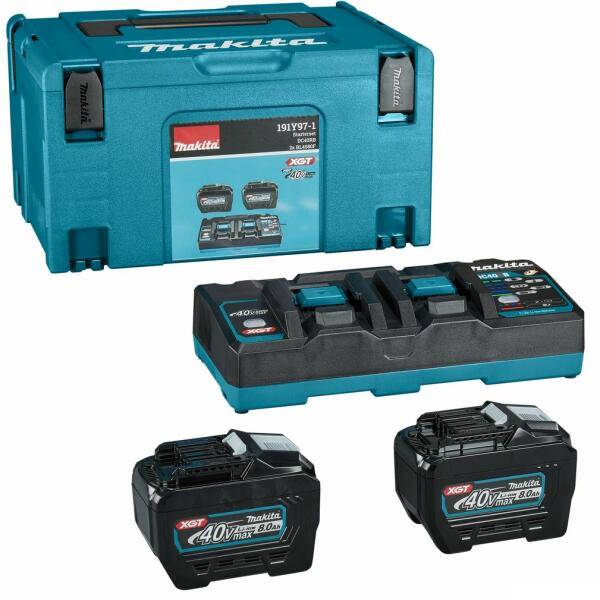 Makita 191Y97-1 Akku csomag 2db BL4080F 40V 8,0Ah akku + 1db DC40RB duplatöltő