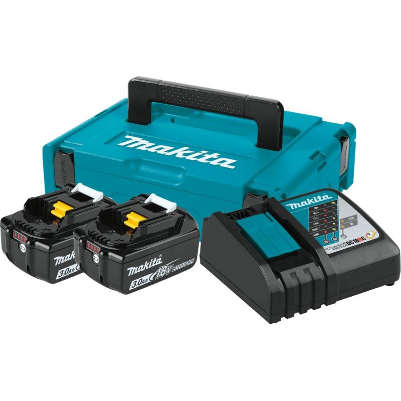 Makita 197624-2 Akku-szett MAKPAC-ban 2db 18V 3.0Ah akku + 1db DC18RC töltő