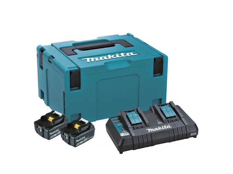 Makita 198077-8 Akku-szett MAKPAC-ban 2db 18V 6.0Ah akku + 1db DC18RD duplatöltő