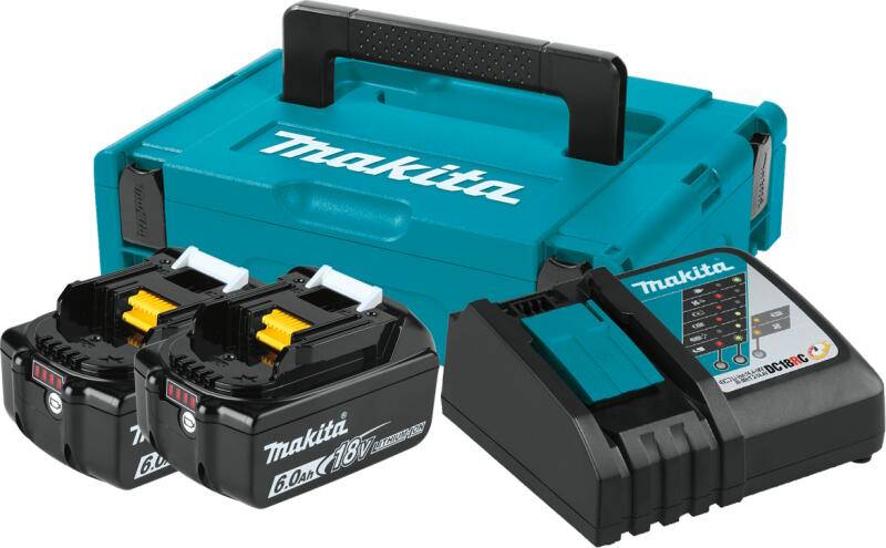 Makita 198116-4 Akku-szett MAKPAC-ban 2db 18V 6.0Ah akku + 1db DC18RC töltő