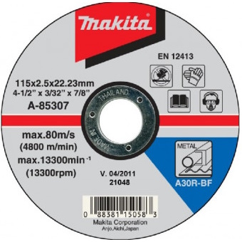 Makita A-85307 Vágókorong ACÉL 115x2,5mm