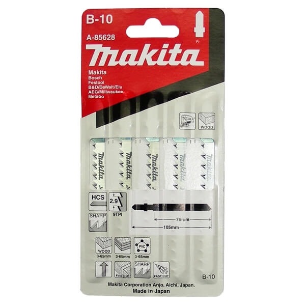 Makita A-85628 Dekopírfűrészlap fára L105mm Z9 B10 5db
