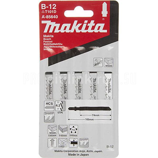 Makita A-85640 Dekopírfűrészlap fa, tiszta vágás L105mm Z6 5db