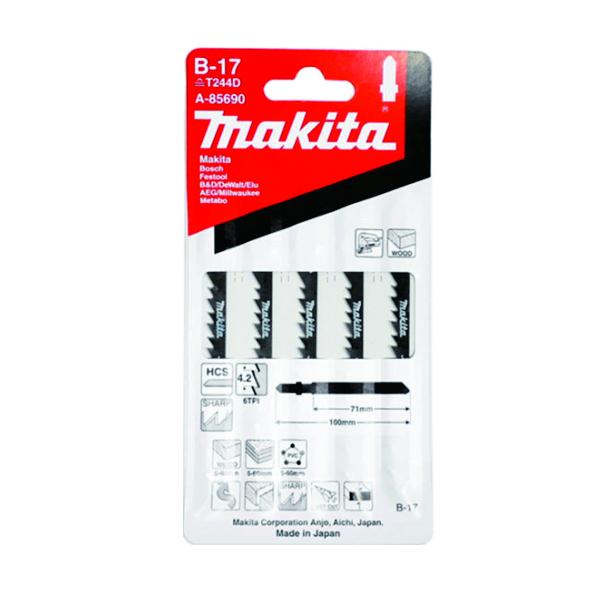 Makita A-85690 Dekopírfűrészlap fa, műanyag L100mm Z6 B17 5db