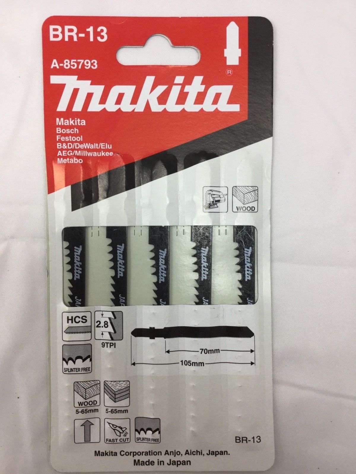 Makita A-85793 Dekopírfűrészlap spec L90mm Z9 BR13