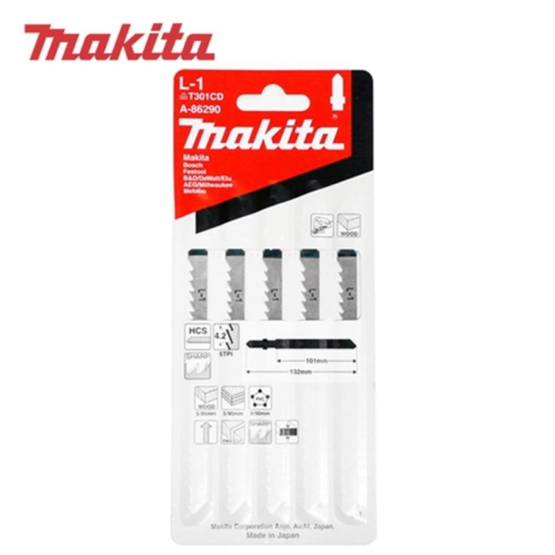 Makita A-86290 Dekopírfűrészlap fára L132mm TPI:6