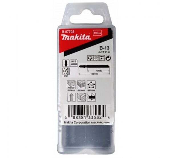 Makita B-07705 Dekopírfűrészlap fára L100mm Z8 B13 100db