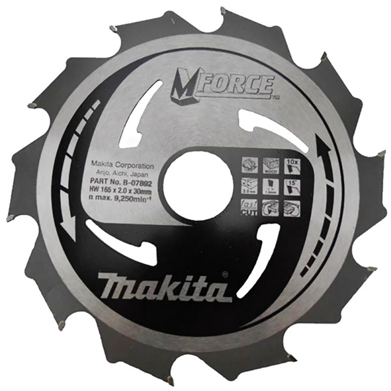 Makita B-07892 10 fogas körfűrészlap165mm átmérő 30mm furattal Mforce