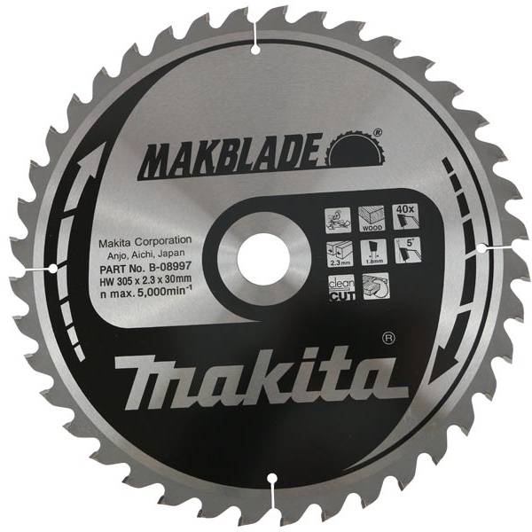 Makita B-08997 Körfűrészlap 305mm F:30 Z40 2,3 vastagság Makblade