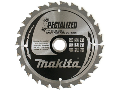 Makita B-09400 Körfűrészlap 185mm F:15,88 Z24 szeges és csomós fához