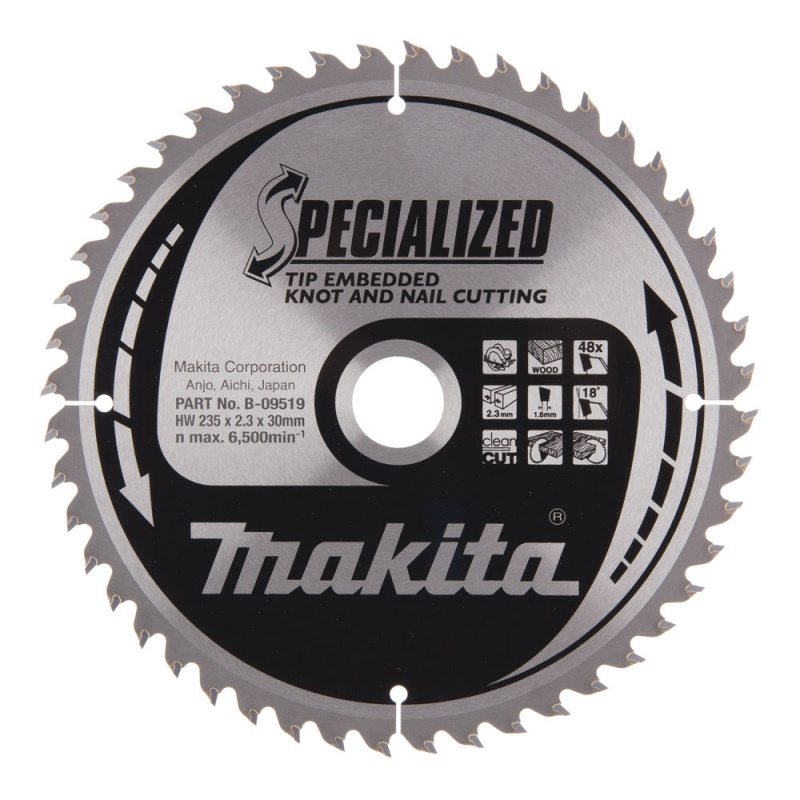 Makita B-09519 Körfűrészlap 235x30mm Z40 szeges és csomós fához