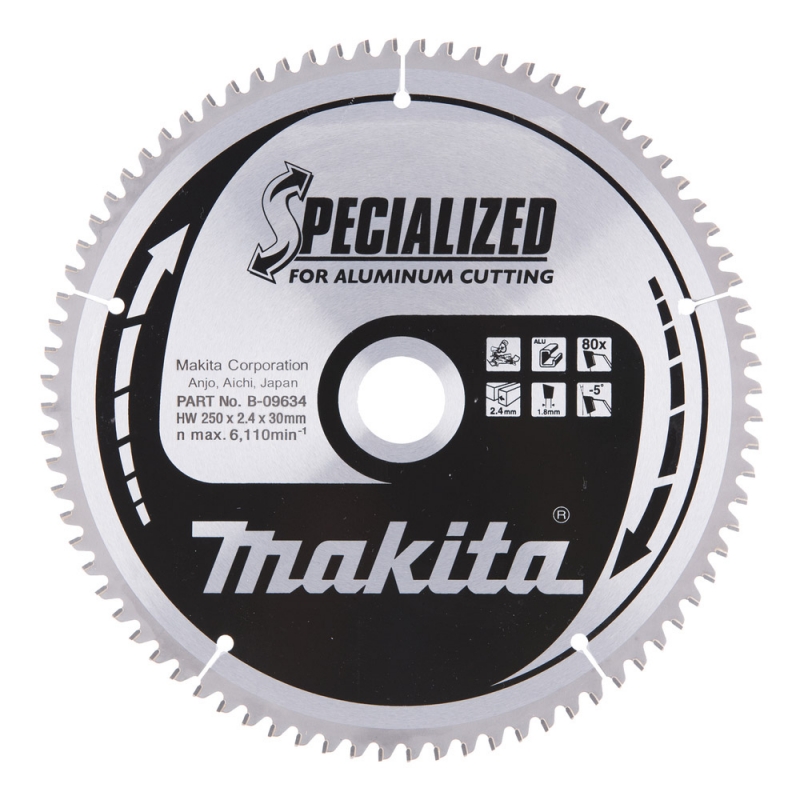 Makita B-09634 Körfűrészlap 250x30mm Z80 SPECIALIZED alu