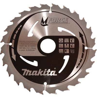 Makita B-32041 Körfűrészlap 190mm F:30 Z24 Mforce