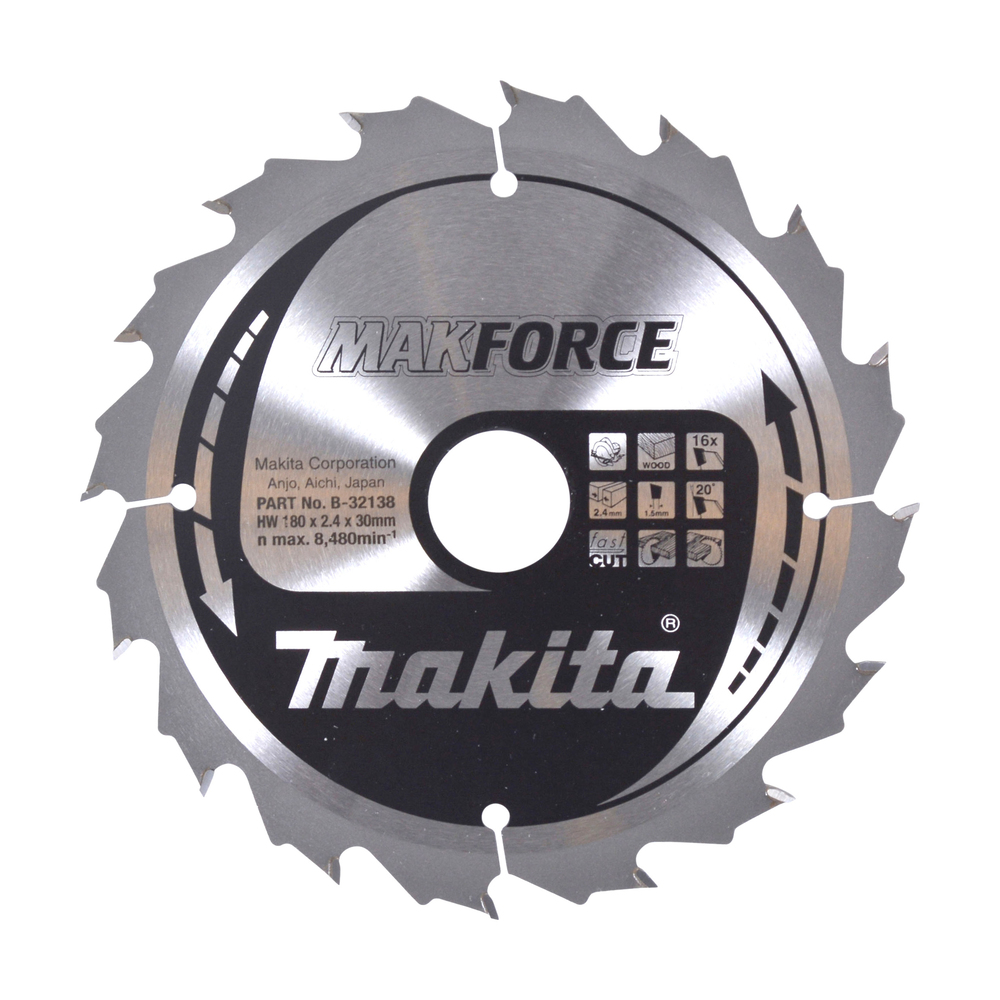 Makita B-32138 16 fogas körfűrészlap 180x30mm Makforce