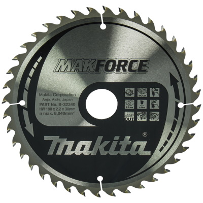 Makita B-32340 Körfűrészlap 190x30mm Z40 Makforce