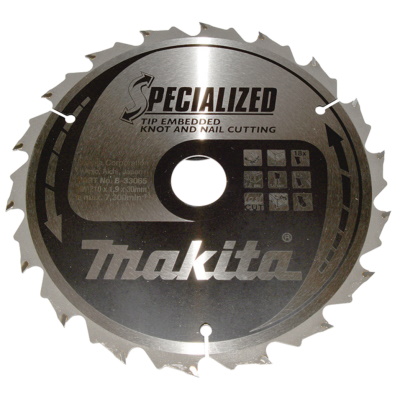 Makita B-33065 Körfűrészlap 210x30mm Z18 szeges és csomós fához